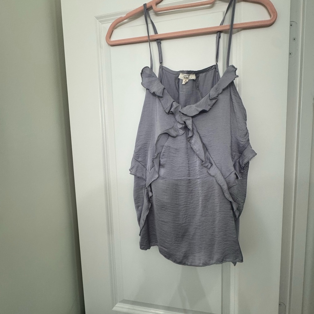 BOHO Gray Ruffle Camisole Top by Three Bird Nest!